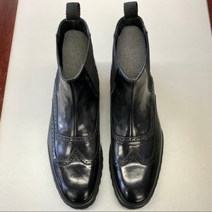 Donald Pliner Black Wingtip Chelsea Boots